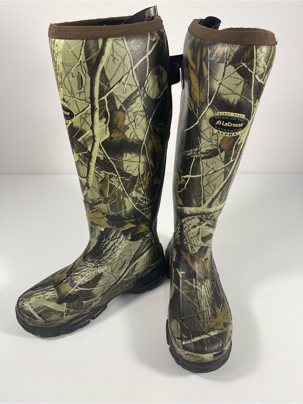 LaCrosseAuthentic Alpha Hunting Boots Mens Sz8 Brn Realtre Camo Scent Free # 262